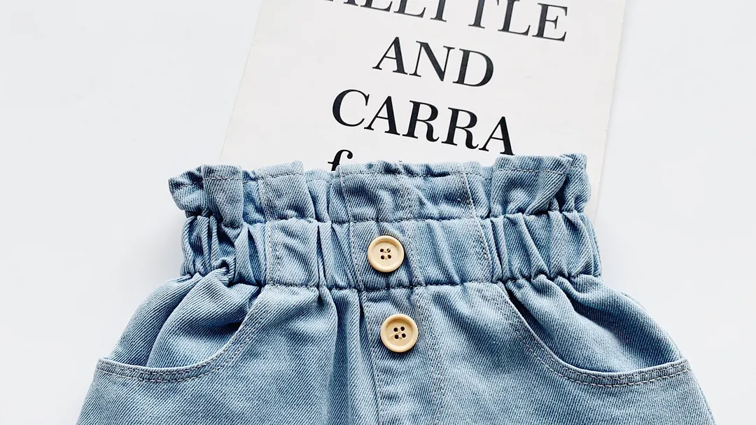 2020 Baby Summer Clothing Infant Kids 6M-5T Infant Kids Baby Girls Shorts Jeans High Waist Eastic Band Solid Ripped Hip-huggers