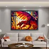 >SALE<Full Embroidery Cotton Thread 11CT Print Stain Glass Dragon Cross Stitch 60x45cm