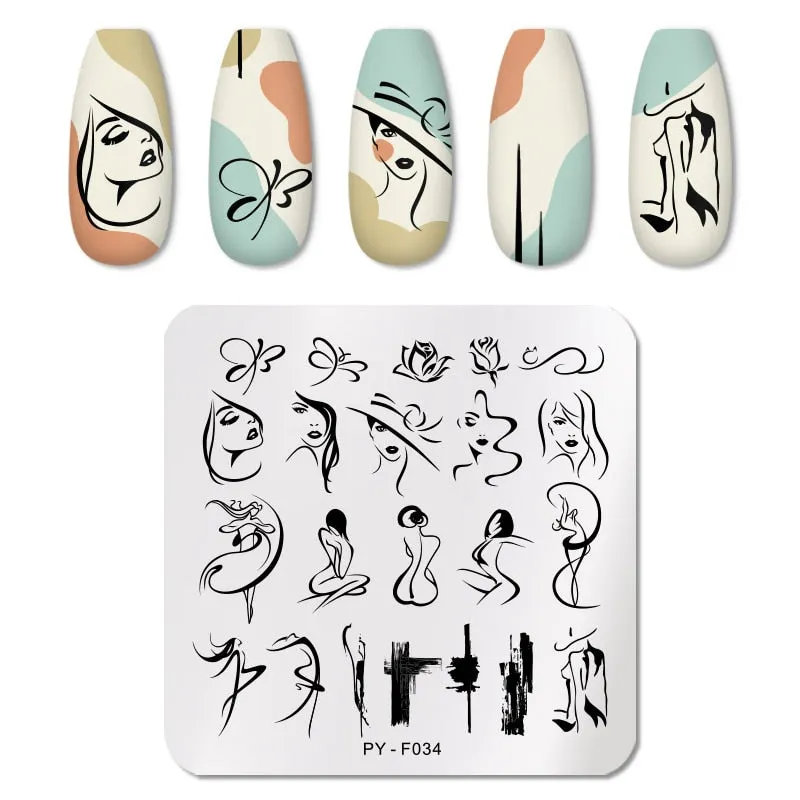 PICT YOU Nail Stamping Plates Marble Texture Animal Flower Snake Christmas Theme Image 12*6cm Template Mold Nail Art Stencil-Nail Inspo