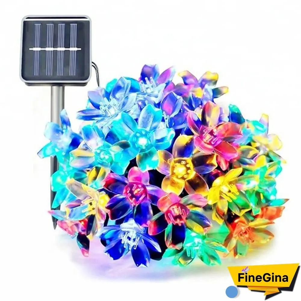 Outdoor Solar Fairy Lights Cherry Blossoms Solar Christmas Lighting For The Courtyard Outdoor Decorative Lighting Colourful Lamp