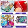 DIY Diamond Art Cosmetic Bag Flowers PU Women Clutch Kit