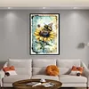 (Big Size)Bee On Sunflower - 11CT Stamped Cross Stitch - 40*60cm - Animal