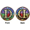(Upgrade Size)DIY Double Sided Diamond Painting Alphabet Family Last Name Initial Sign Ornament with Chain Window Hanging Kit
