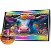 Flower Cow - Round AB Drills Diamond Painting(50*45cm)
