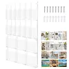 [US Local Warehouse] 18 Slot Acrylic Brochure Pamphlet Holder Wall Mount 6 Magazine 12 Pamphlet Pockets Wall Pocket Organizer 10/5inches Trifold Brochure Holder for Flyer Literature Menu Advertise