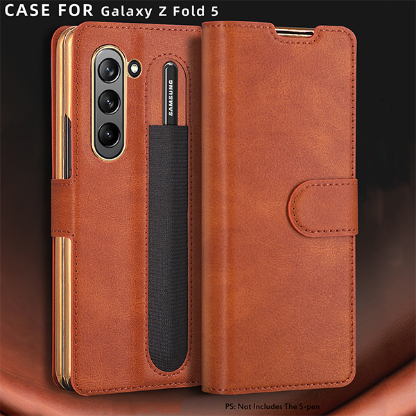 Suitable For Samsung ZFold3/4/5 Bracket Pen Slot 2in-1 Crossbody Wallet Mobile Phone Case