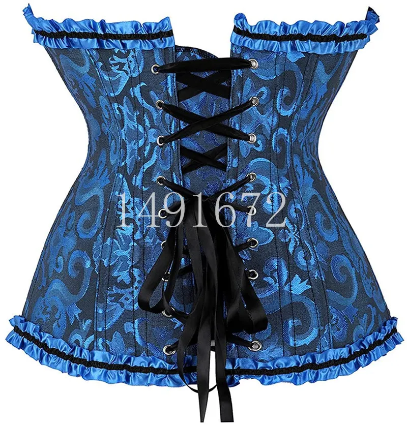 Billionm Sapubonva Corset Sexy Women's Plus Size Corsets and Bustiers Overbust Floral Gothic Brocade Corselet Clothing Top White Black