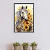 Diamond Painting -DIY Round Partial AB Drill Sunflower Horse(45x65cm)