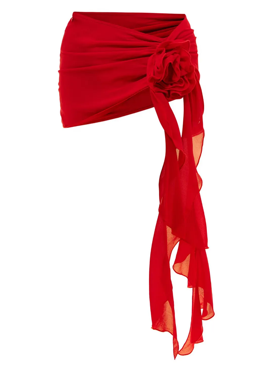 Brownm Solid-Colored Hollow-Piece Swimsuit Short Dress Two Sets Of Women 2025 New 3D Flowers
