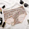 Ice silk seamless large size satin leopard print briefs