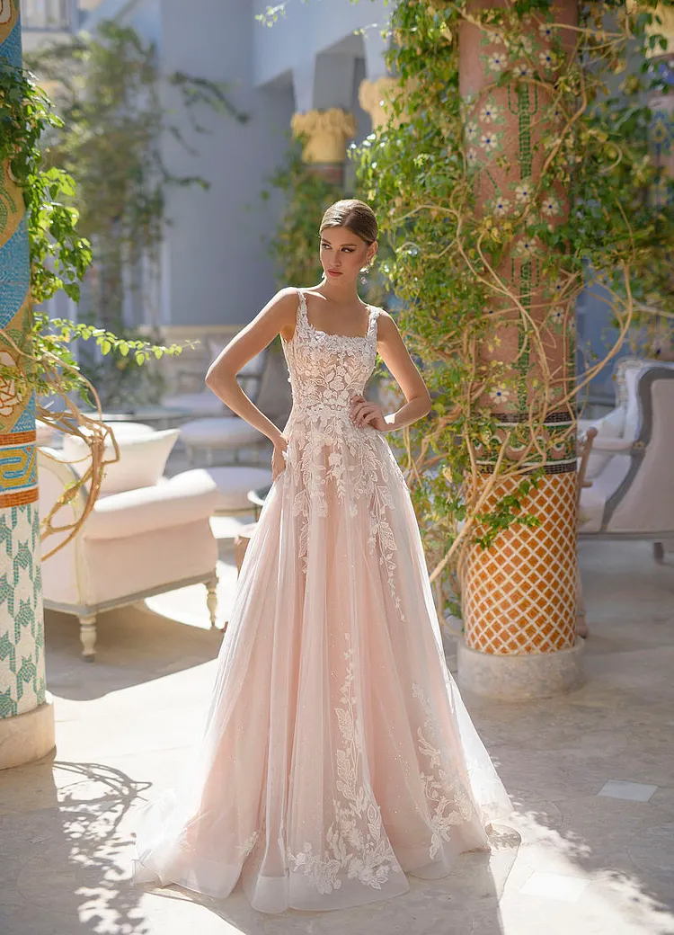 High Quality Ladies Boho Wedding Dresses Sleeveless Tulle Bridal Gown vestido de noiva