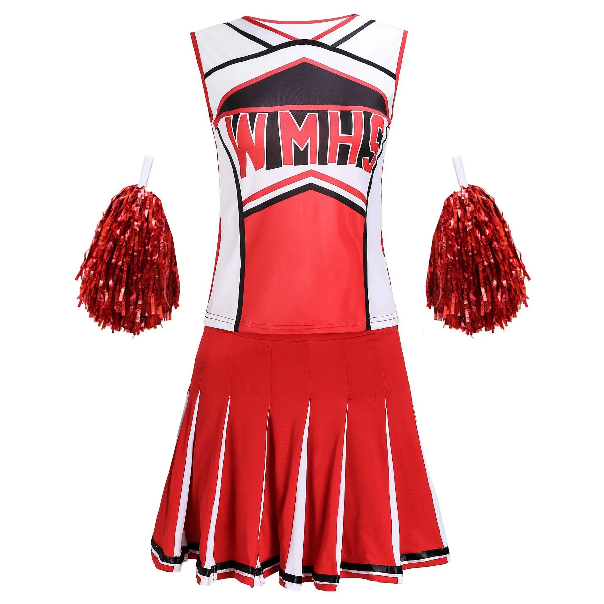 [Wetrose] In Stock Cheers 2024 Costume Cheerleading Uniform Cheerleader Pompoms School Sports Day Meeting Race Match Cheering