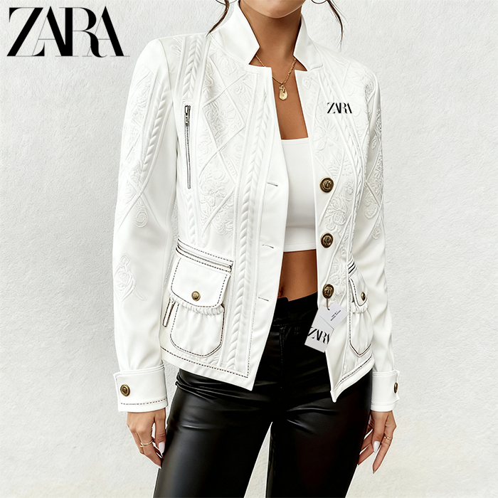 Nov&aacute; texturovan&aacute; pleten&aacute; bunda od ZARA pro rok 2025