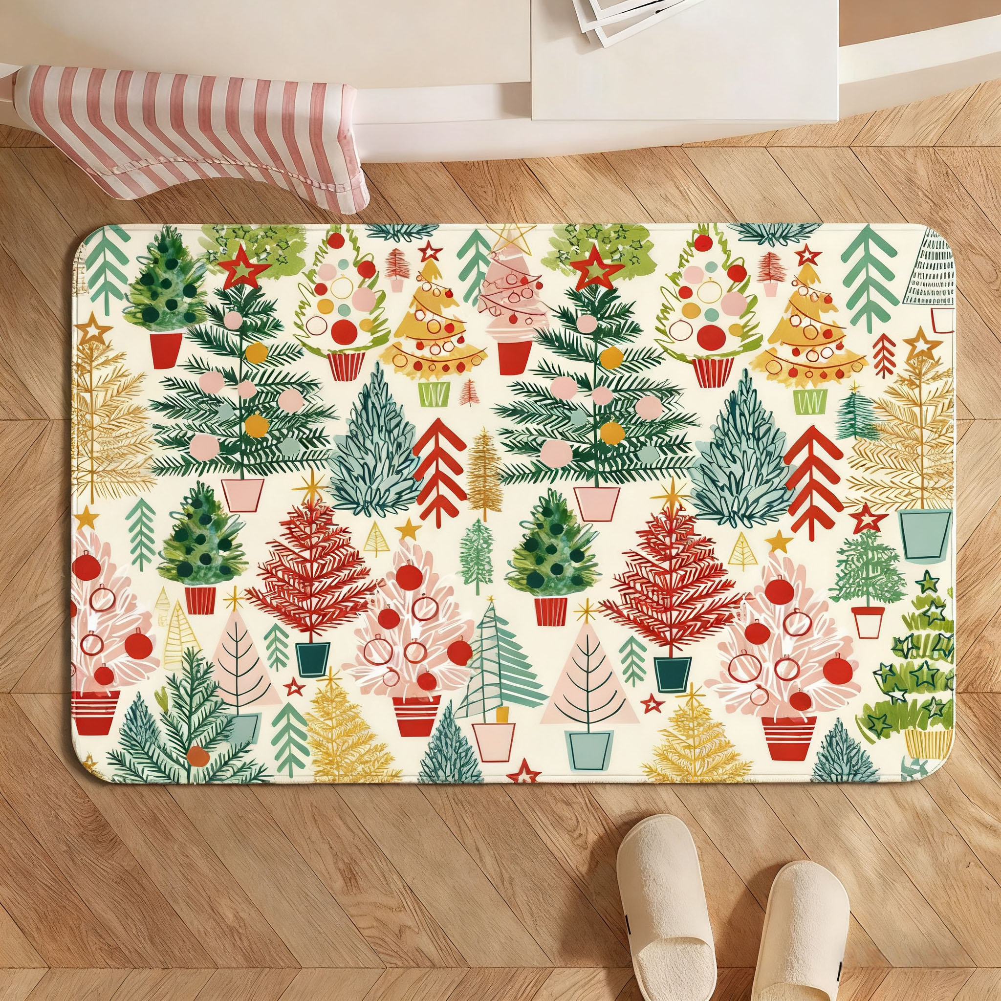 Colorful Christmas Tree Doormat