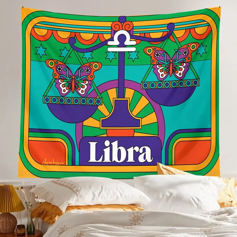 Tarot Astrology Tapestry Wall Hanging Constellation Hippie Decor Trippy Divination Beach Mat Sun Moon Wall Decor Boho INS Print