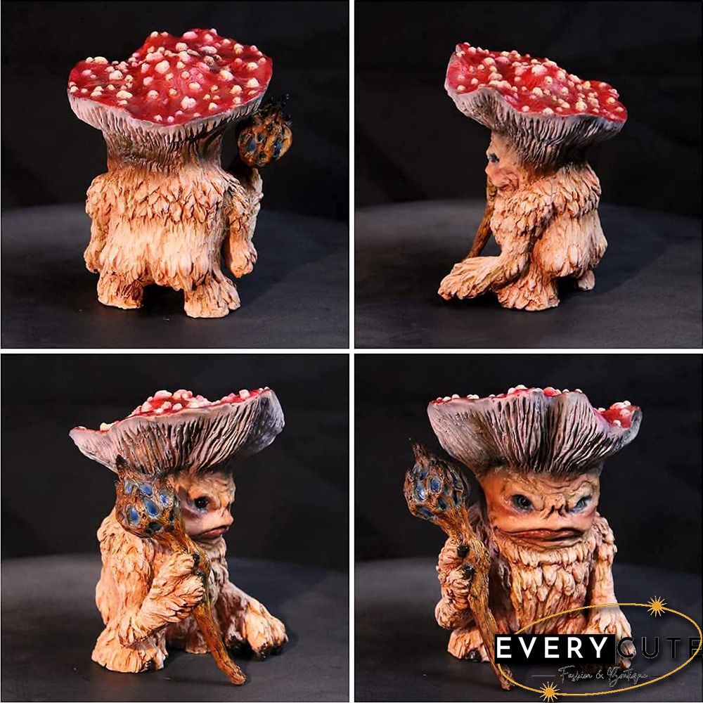 Handmade Resin Mushroom Wizard Ornament