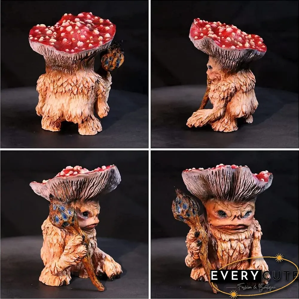 Handmade Resin Mushroom Wizard Ornament