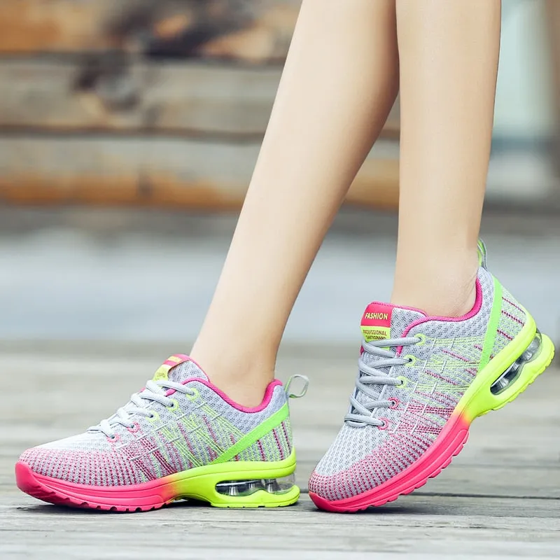 Women's Casual Fashion Ladies Air Cushion Lightweight Training Shoes Mesh Breathable Sneakers Women Sport Shoes Running Trainers