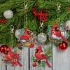 (US Local)12pcs Christmas Cardinal Diamond Painting Keychains Kit DIY Diamond Art Charms