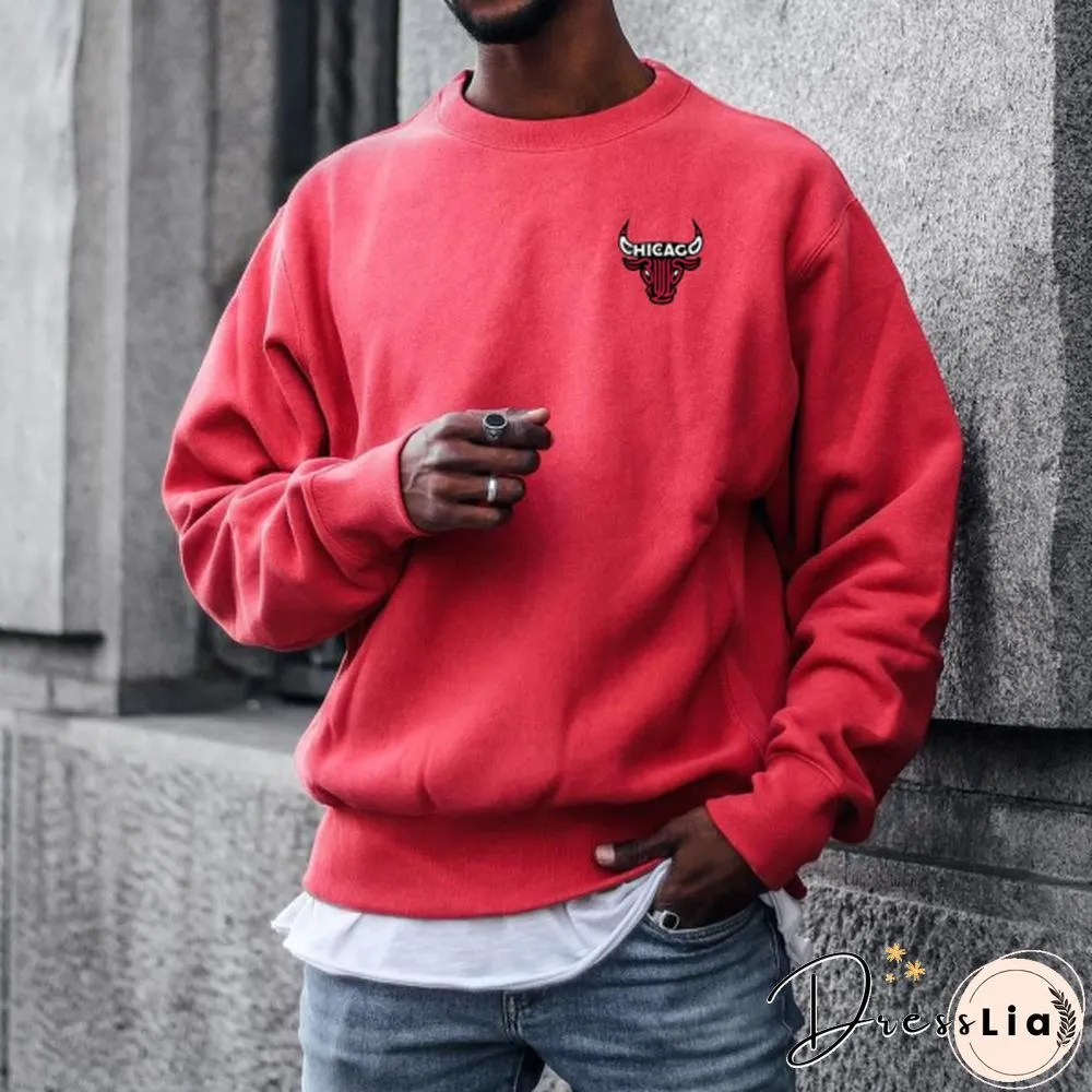 Casual Fashion Chicago Bulls Crew Neck Sweatshirt