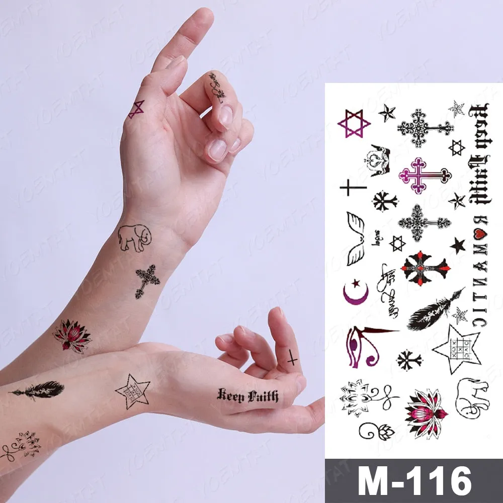 Arabic Language Waterproof Temporary Tattoo Sticker Black Love Text Word Letter Body Art Arm Couple Fake Tatoo For Women Men