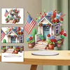>SALE<American Flag Special Shape Diamond Painting Desktop Home Ornament (House 4)