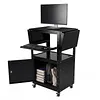 [US Local Warehouse] Rolling AV Carts Cabinet & Stands with Locking Cabinet Keyboard Tray Printer Craft Utility Cart with Wheels Height Adjustable 36-44 in 110lbs for Classroom Office