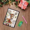 (US Local)Christmas Deer A5 Size Diamond Painting Notebook Set with 4Pcs Bookmark Gift
