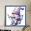 (Small Size)Gnome Goes To Toilet - 18CT Stamped Cross Stitch - 25*25cm
