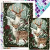Diamond Painting-DIY Full Round Drill Elk in the Snow(70*50 CM)