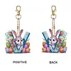 (US Local)PET Double Sided Special Shaped Easter Alphabet DIY Diamond Painting Keychain