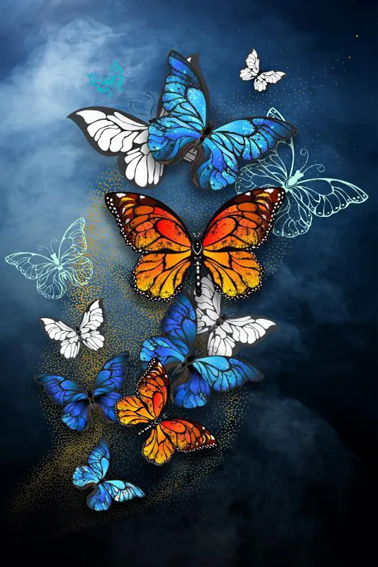 Diamond Painting - Full Round/Square Drill - Butterfly(30*40 - 50*60cm)