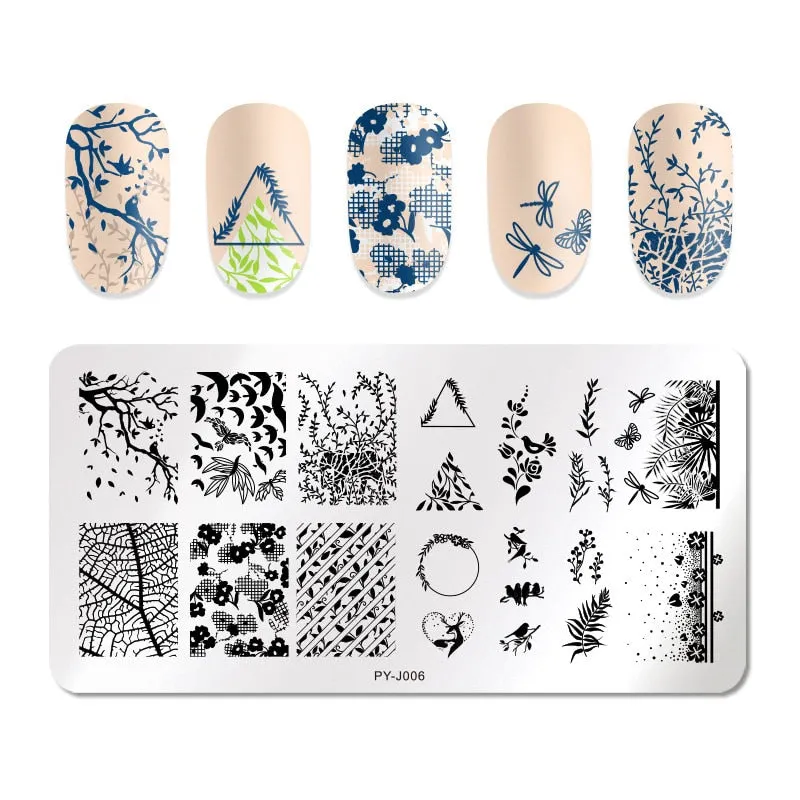 PICT YOU Nail Stamping Plates Snow Winter Nail Art Stamp Template idea nail Image Plate Stainless Steel Stencil Tools-Nail Inspo