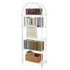 [US Local Warehouse] 5-Tier Acrylic Arched Bookshelf Modern Style Clear Bookcase Open Display Bookshelf for Home Office Living Room Kitchen Bedroom 11.81x23.62x65.35in Easy Assembly