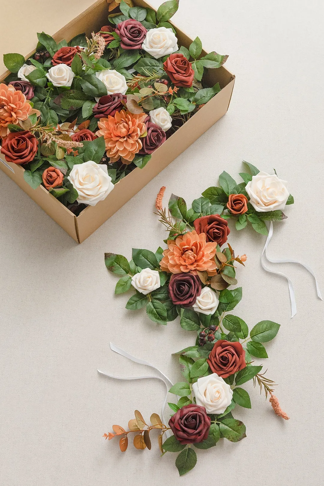 Lantern Floral Arrangements in Sunset Terracotta