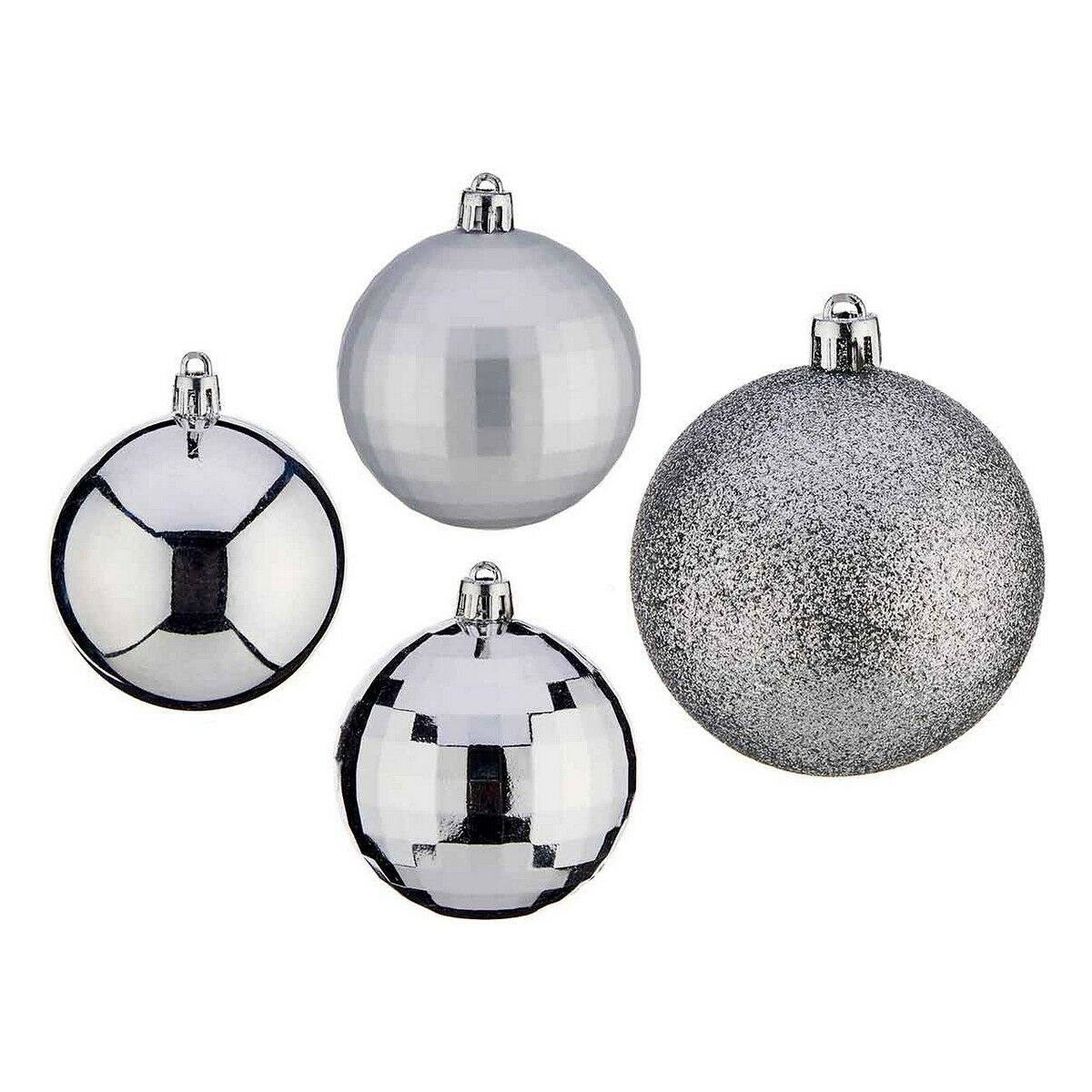 Christmas Baubles Krist+ Silver PVC &Oslash; 7 cm 50 Units