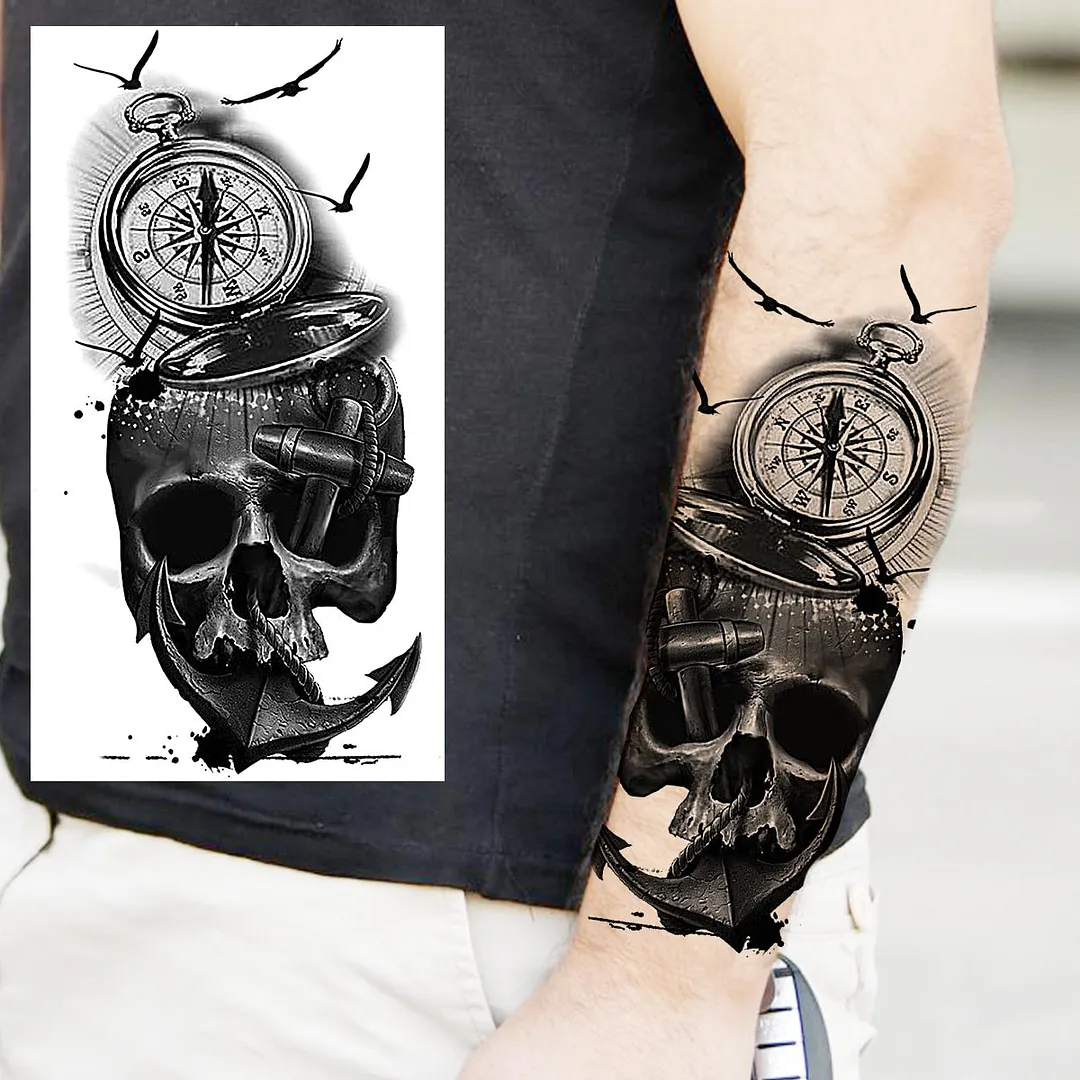 Halloween Clown Joker Scary Temporary Tattoos For Men Women Realistic Scary Lion Waterproof Tattoo Forearm Tatoos Vampire