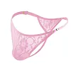 Men's Lace Thong Sexy Low Rise T-back G-string with Adjustable Stretch Waistband Comfortable Men's Thong Underwear