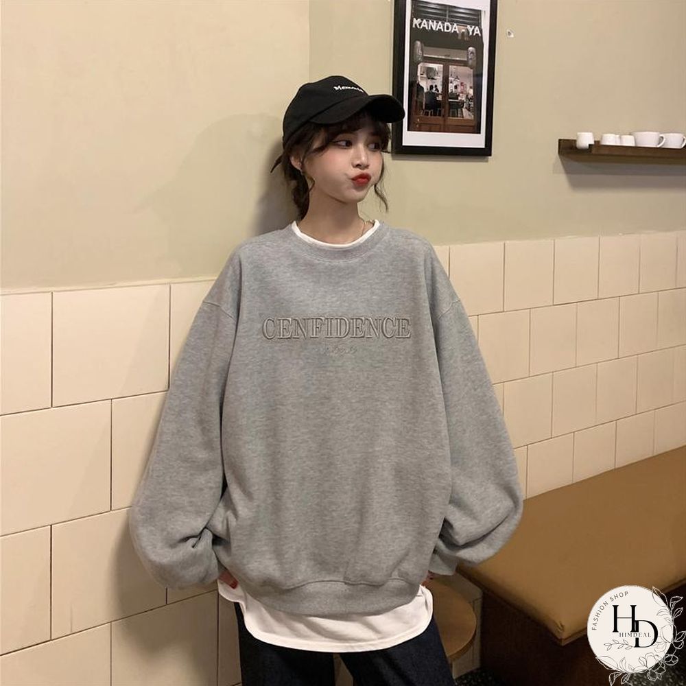 French Vintage Full Sleeve Sweatshirt Streetwear New Trendy Loose Fake Two Pullover 90S Embroidered Round Neck Women Hoodie