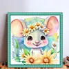 >SALE<Full Embroidery Eco-cotton Thread 11CT Printed Zodiac Rat Cross Stitch 40x40cm
