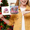 (US Local)6Pcs Cute Old Lady DIY Diamond Painting Greeting Card for Holiday Party Favors