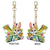 (US Local)PET Double Sided Special Shaped Easter Alphabet DIY Diamond Painting Keychain