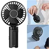 Umbrella Clip Fan Rechargeable Portable Handheld Fan for Home Office (Black)