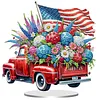 America Flag Car DIY Acrylic Desktop Diamond Art Kit Single-Sided for Home Decor