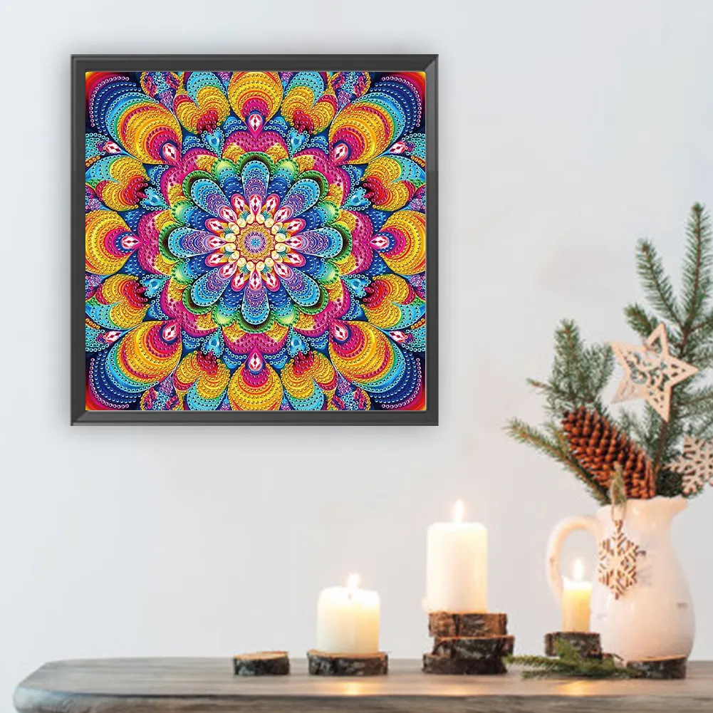 Diamond Painting - Partial Special Shaped Drill - Mandala(Canvas|30*30cm)