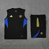 2025/2026 Manchester United Pre-Match Training Black Vest+Shorts Football1:1 Thai Quality