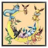 (Stamped/Counted) Evolution Form Of Pok&eacute;mon Eevee - 11CT Cross Stitch 50*50cm/19.69*19.69in