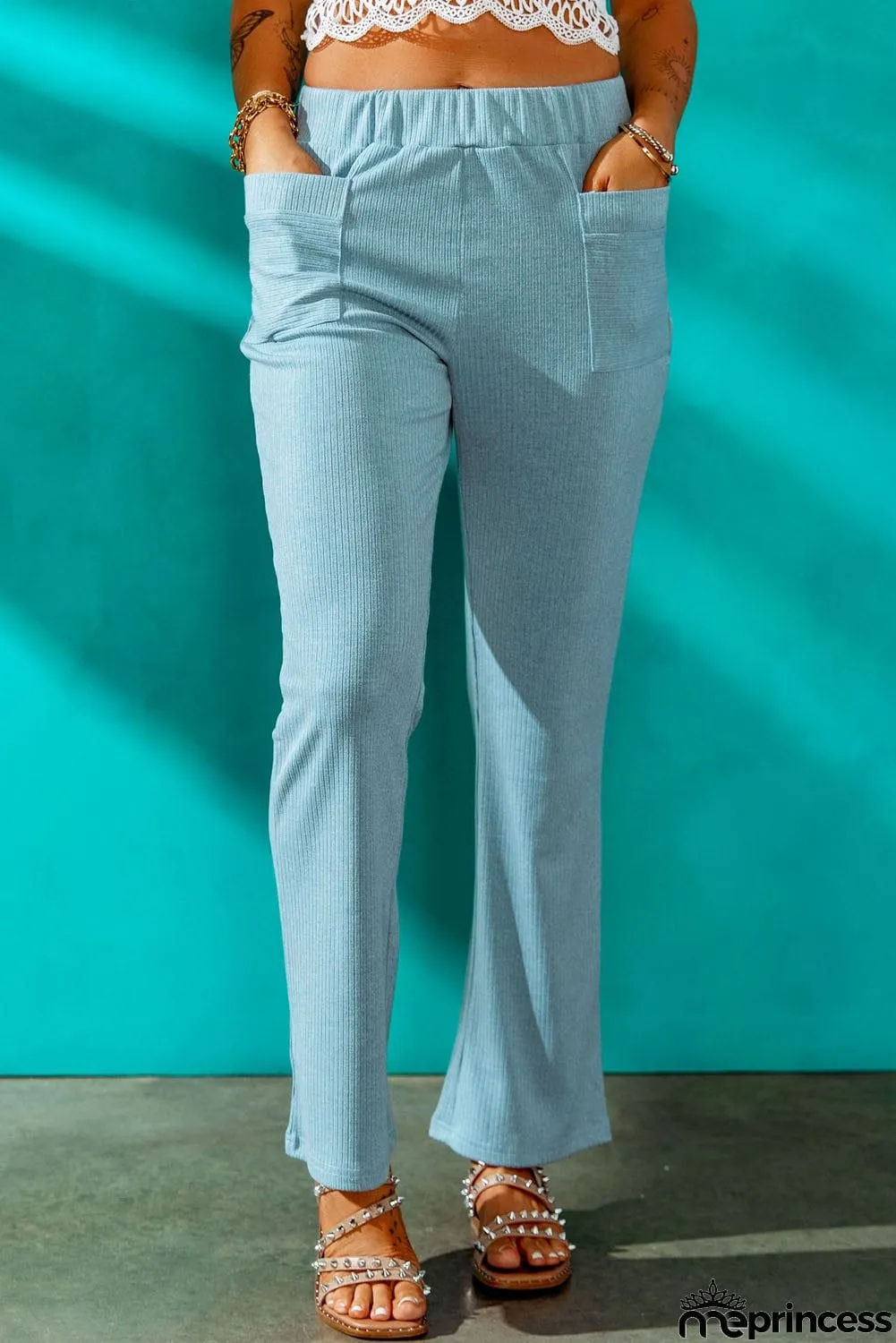 Straight Leg Ribbed Lounge Pants