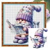 (Small Size)Gnome Goes To Toilet - 18CT Stamped Cross Stitch - 25*25cm