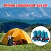 4x 4mm Tent Wind Rope Cord Camping Reflective Lanyard with Buckle (Blue)